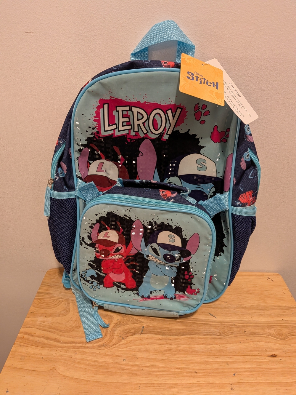 Disney Leroy Kids Backpack in Light Blue and Navy with Character Art